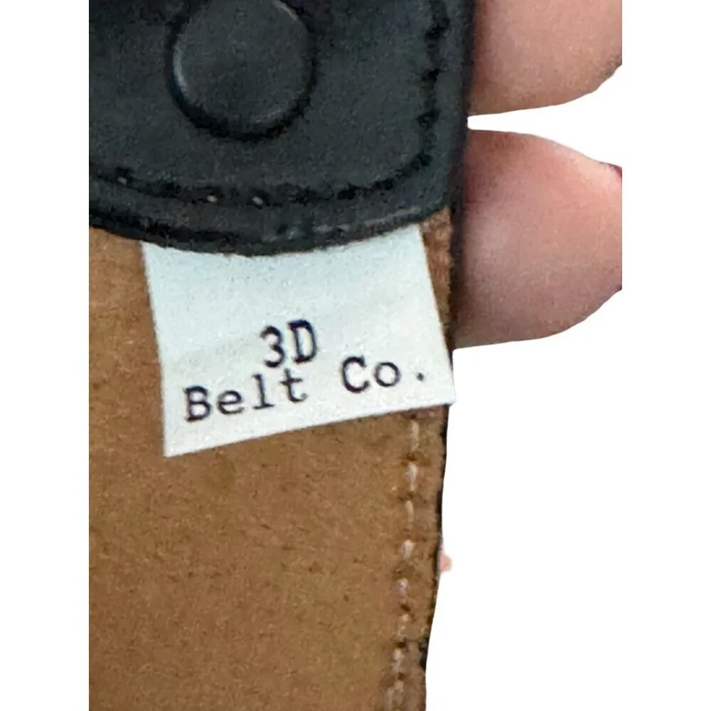 3D Belt Co. Leather Belt Longhorn Bull Western Womens 26 Black